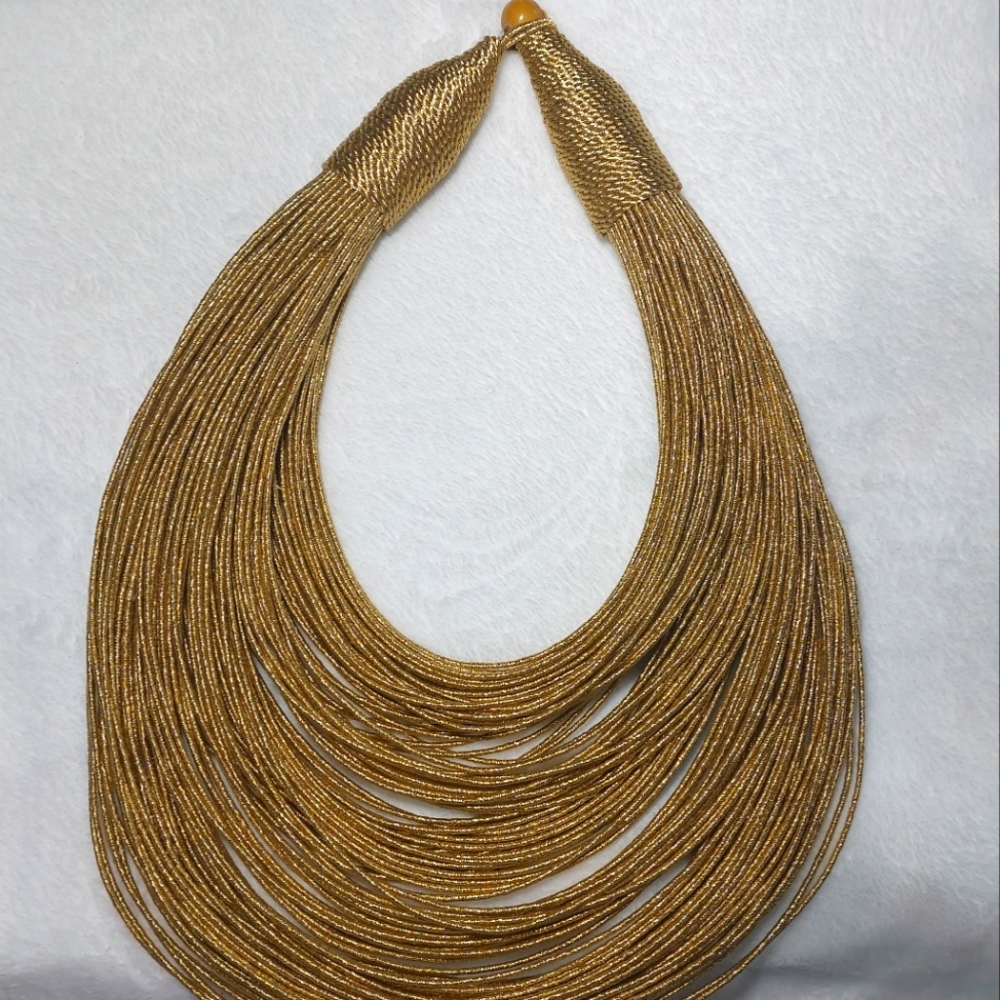 "Mallika" Tribal Bib - Gold